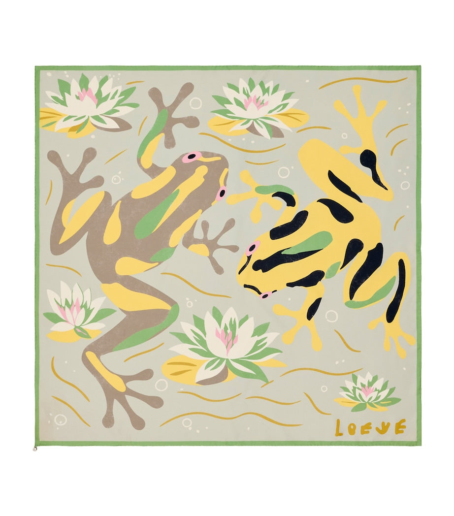 LOEWE Seidenschal mit Froschprint 90x90cm, UK-Version