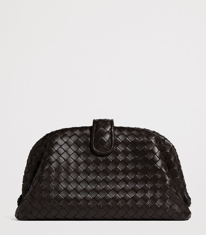 Bottega Veneta small leather Lauren 1980 clutch bag, imported from the UK