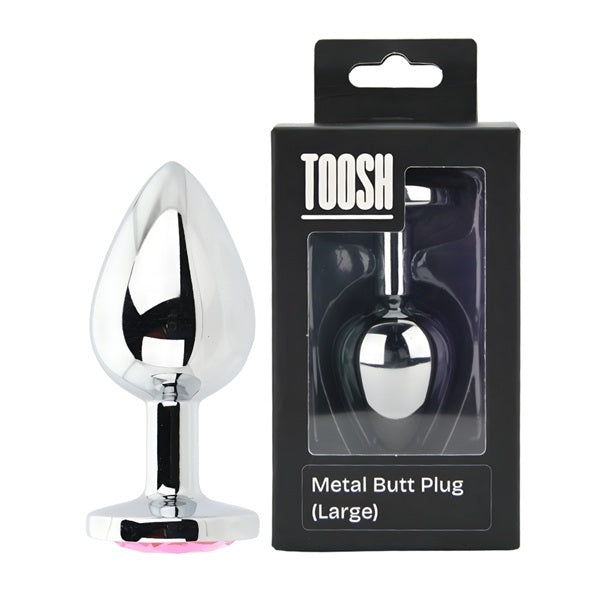 Loving Joy Toosh metal butt plug pink jewel, imported from the UK