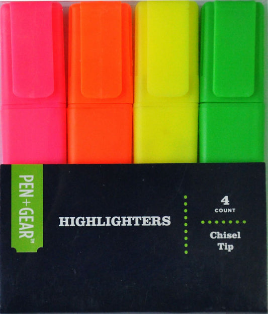 Pen & Gear Neon Flat Highlighters Office Supplies ASDA   