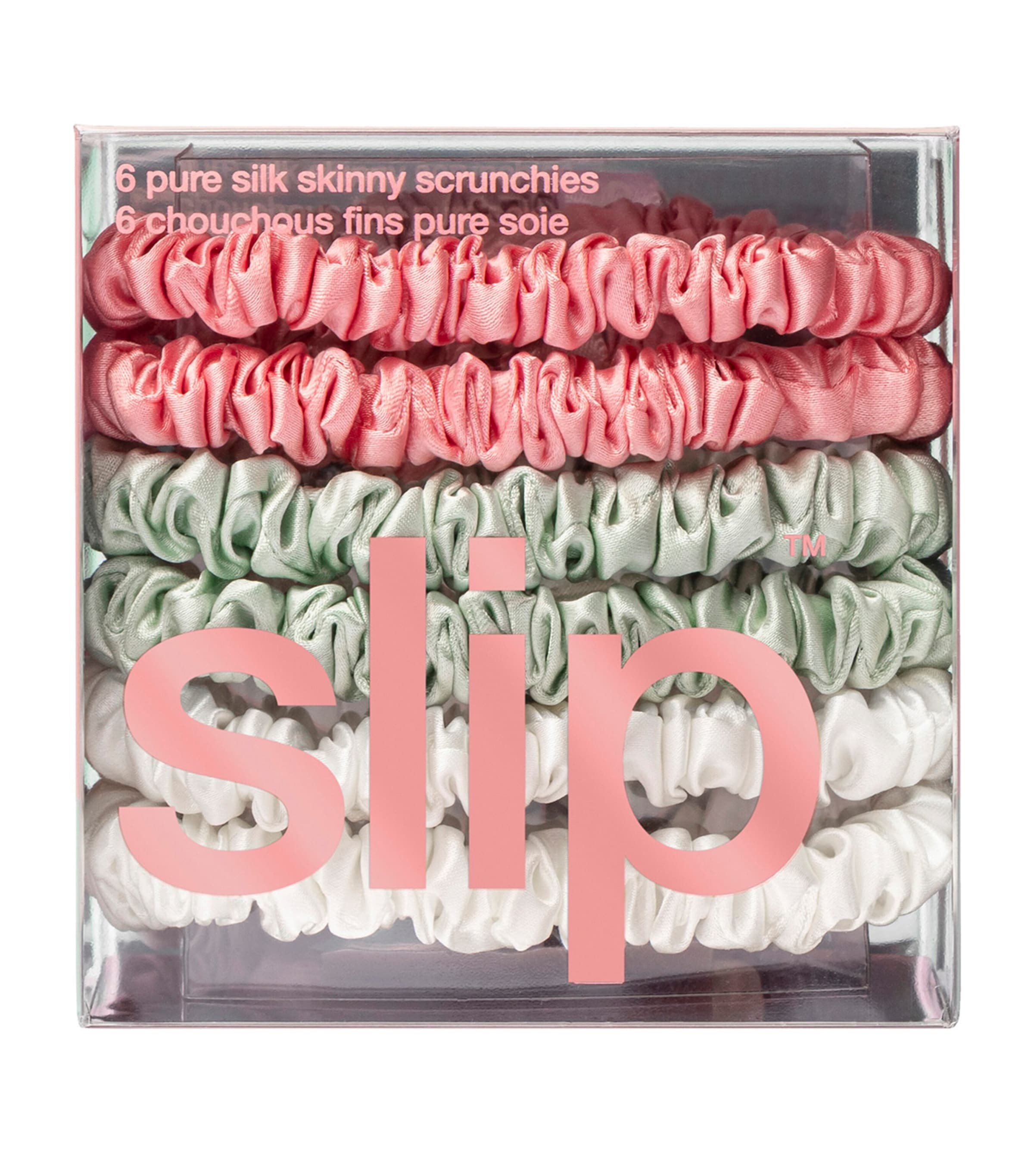Slip Pure Silk Skinny Scrunchies set of 6 (British brand)
