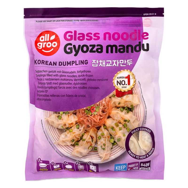 Allgroo frozen mandu dumplings glass noodle gyoza, UK version