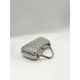 SVNX embellished fringe clutch bag in silver (British brand)