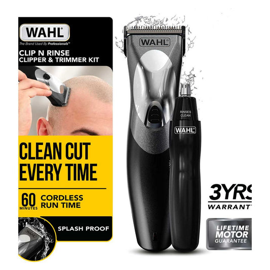 Wahl Clipper & Trimmer Kit Clip 'N Rinse Men's Toiletries Boots   