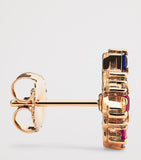 Suzanne Kalan rose gold stud earrings diamond rainbow sapphire - British product