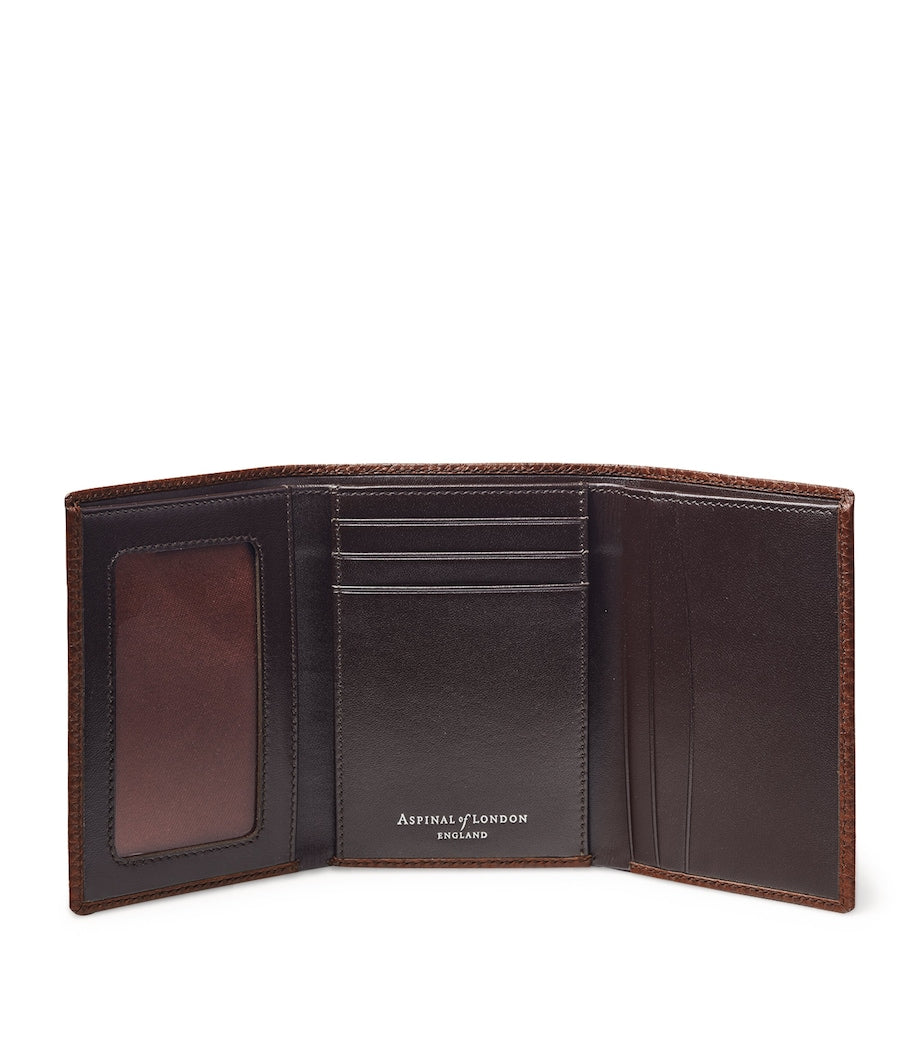 Aspinal of London grained leather trifold wallet (British brand)