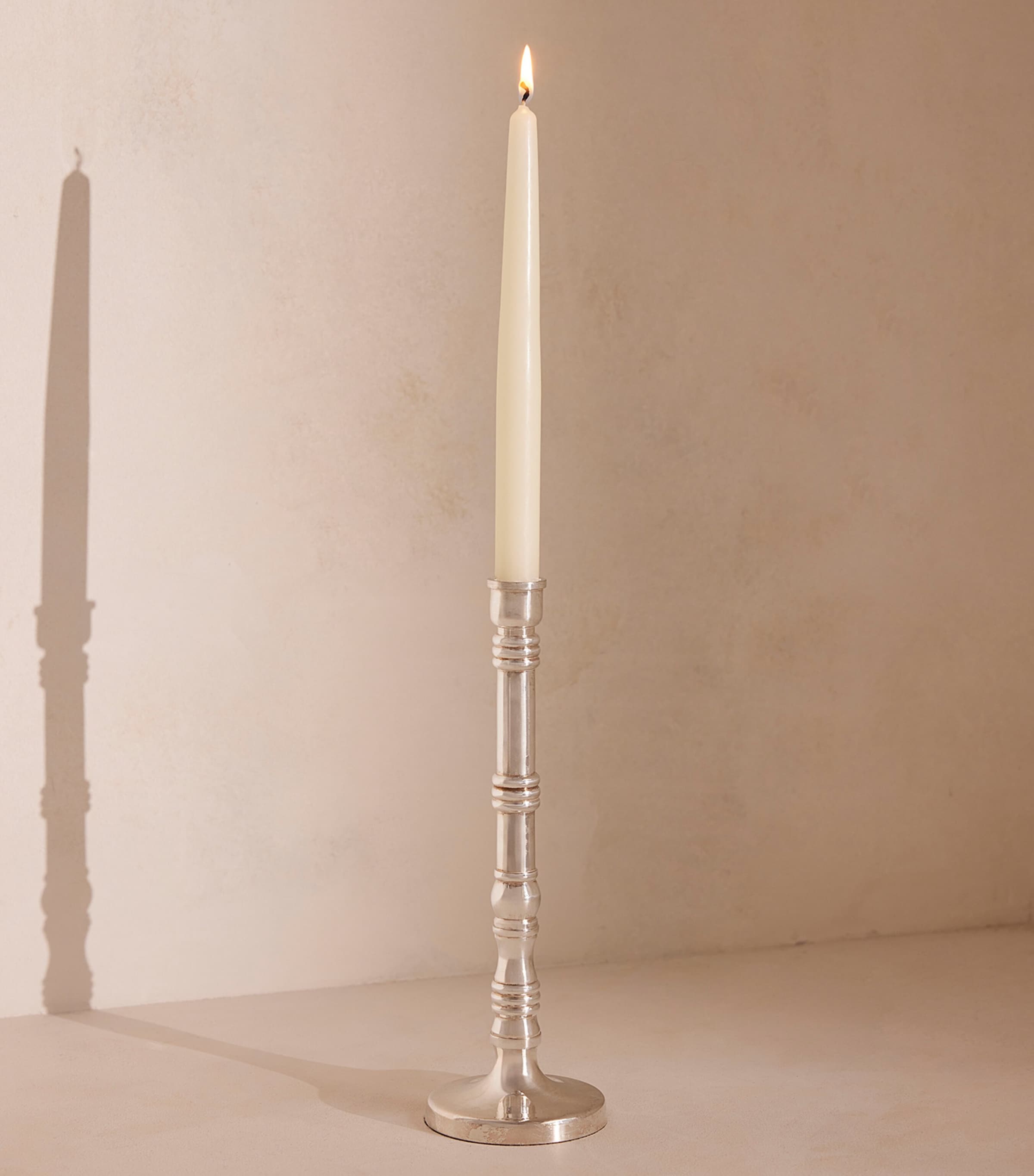 Soho Home silver-plated Stiden candlestick 27cm (British brand)