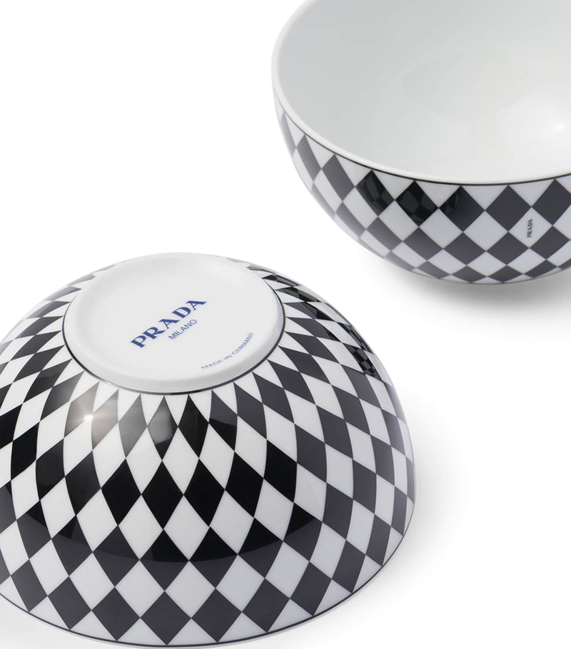 Prada chequerboard soup bowls 15.5cm, imported from the UK