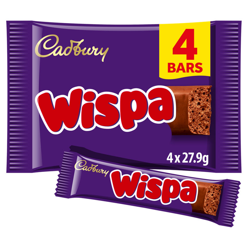 Cadbury Wispa Chocolate Bars 4 Pack GOODS ASDA   