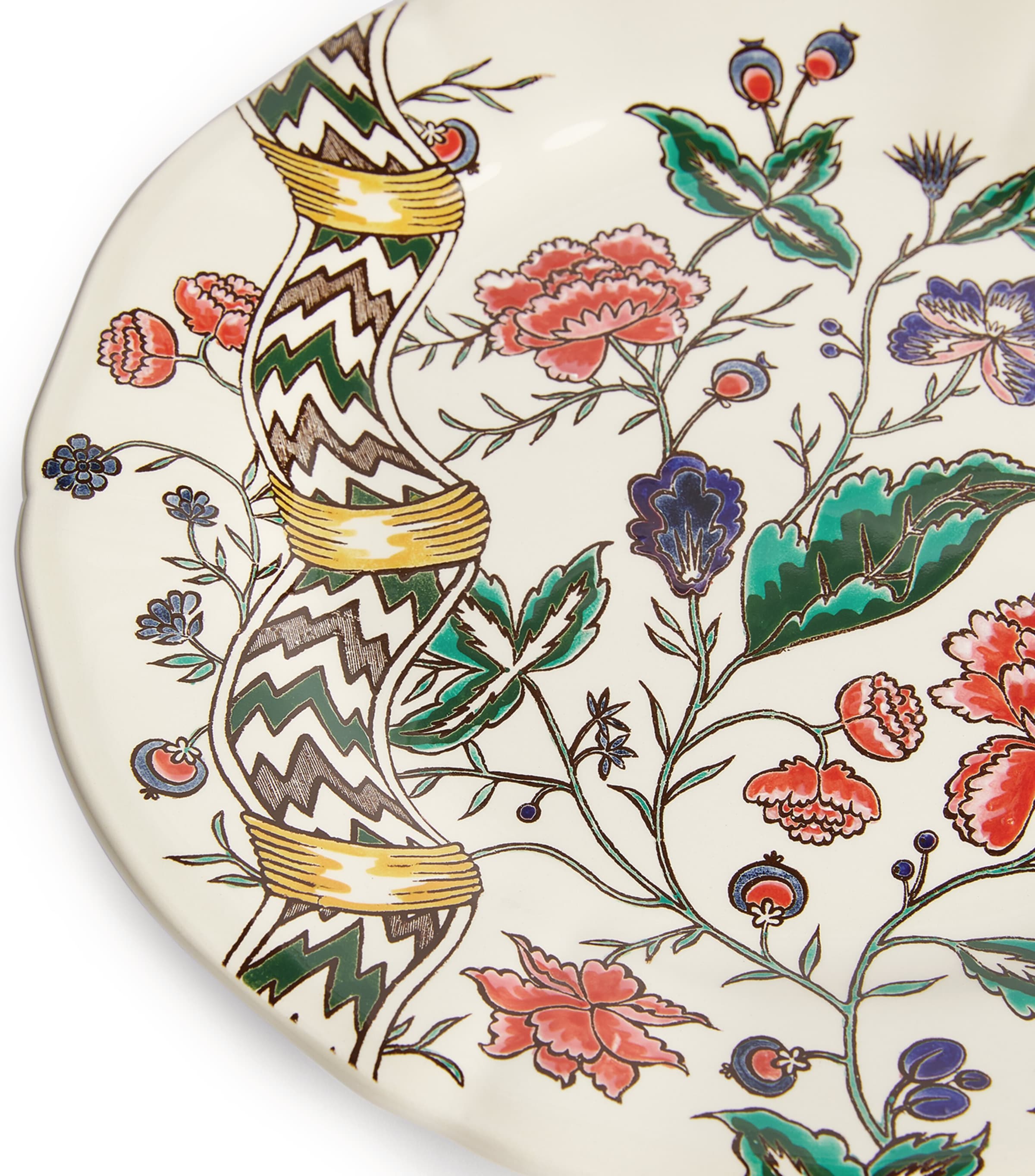 Hand-Painted Floral Dessert Plate 23cm