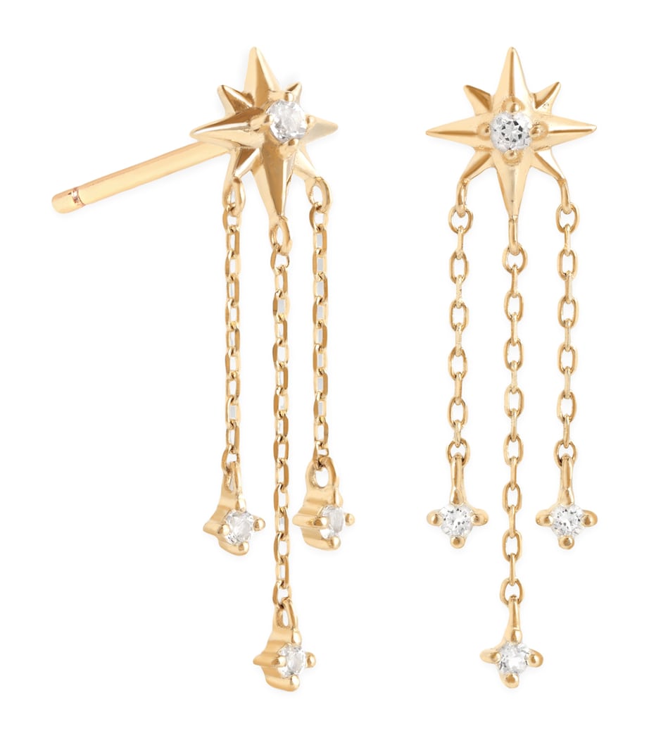 Astrid & Miyu shooting star earrings white topaz (British brand)