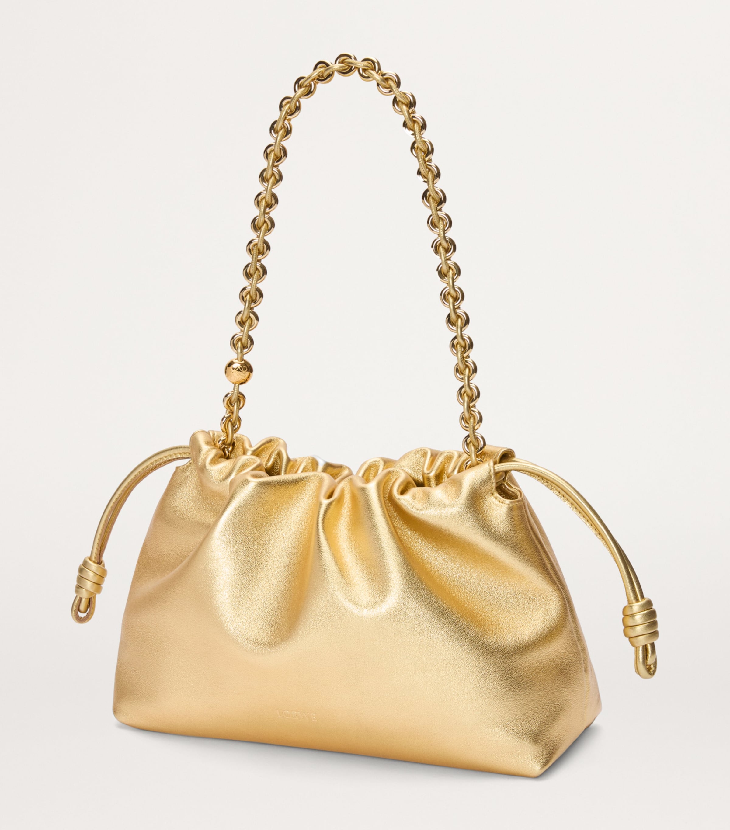 LOEWE medium metallic leather Flamenco purse, imported from the UK