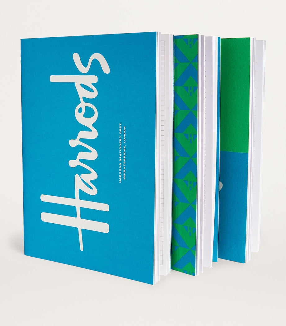 Harrods A6 notebook set with lined, dotted, and grid paper, UK version