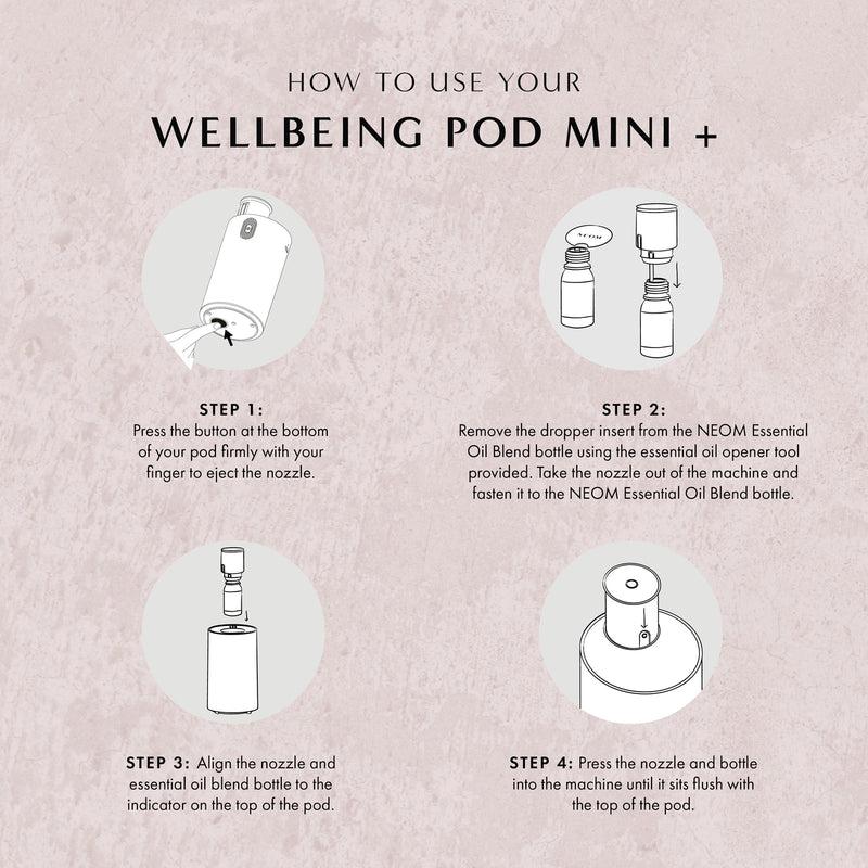 NEOM Wellbeing Pod Mini+ waterless diffuser white (British brand)