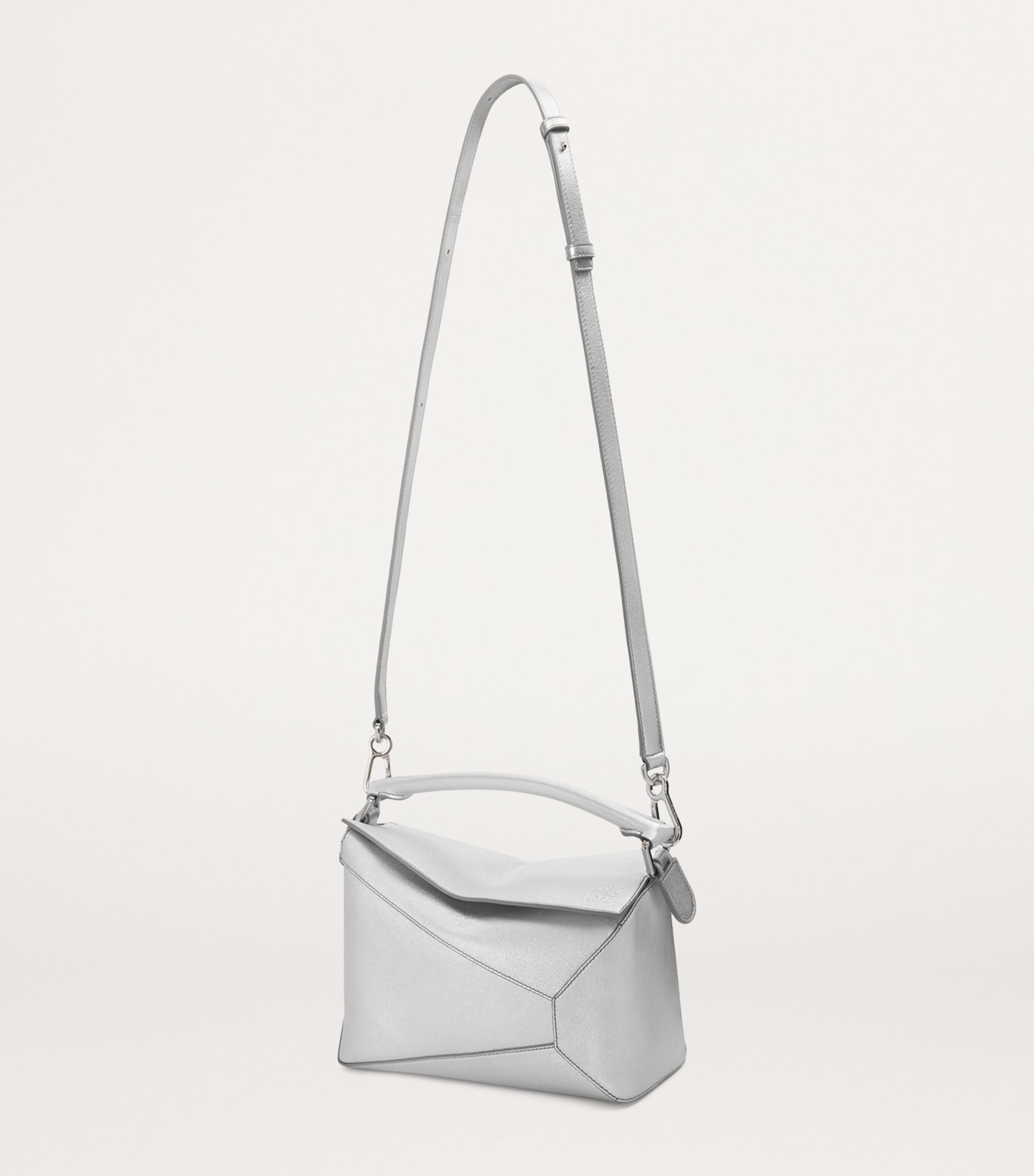LOEWE small metallic leather Puzzle top-handle bag, UK version