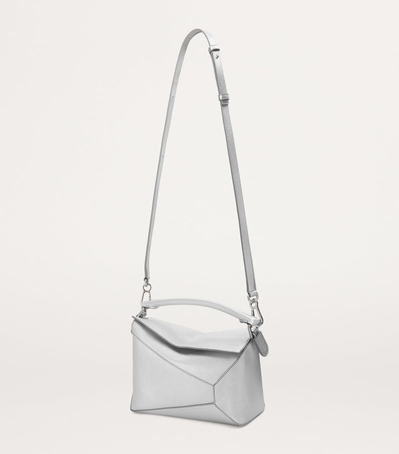 LOEWE small metallic leather Puzzle top-handle bag, UK version
