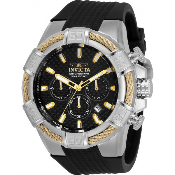 Invicta black men's bolt watch with silicone strap (British brand)