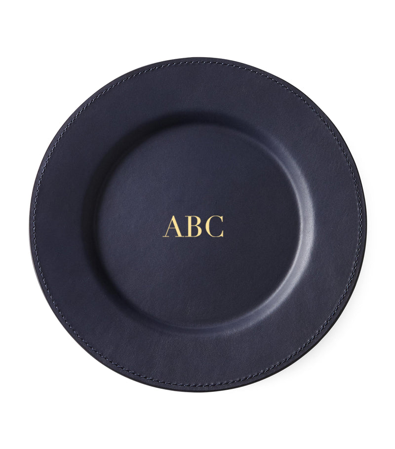 Ralph Lauren Home Leather Wyatt Charger Plate 34.5cm, imported from the UK