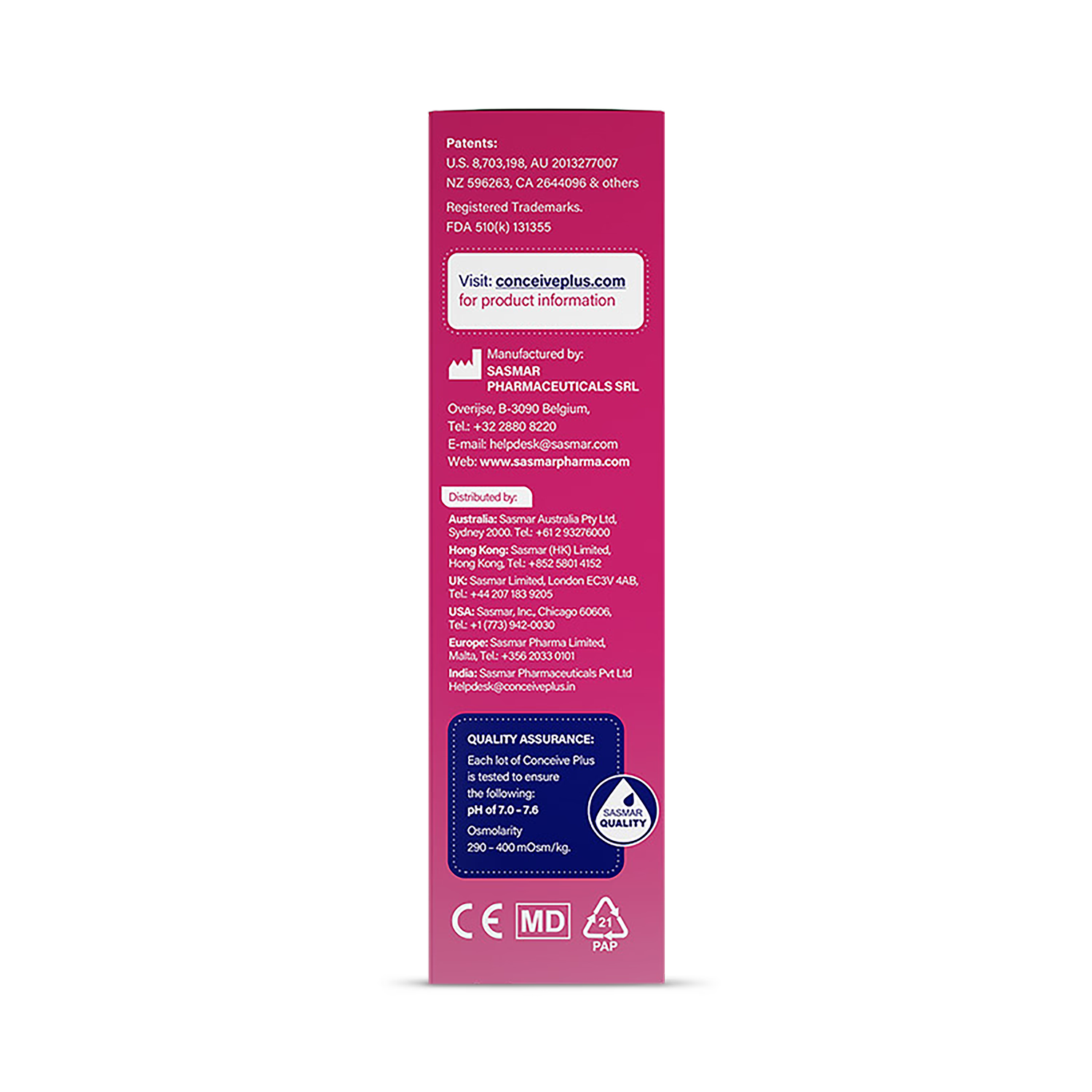 Conceive Plus fertility lubricant tube 75ml, imported from the UK