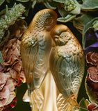 Lalique crystal sculpture two parakeets, UK version