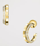 Chopard yellow gold diamond Ice Cube hoop earrings, imported from the UK