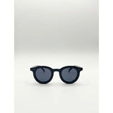 SVNX bold rounded sunglasses in black, imported from the UK
