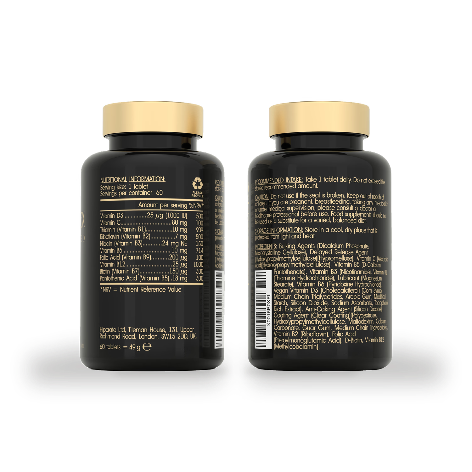 SuperSelf Vitamin B Complex high strength with vitamins D and C 60 tablets (British brand)