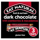 Eat Natural Dark Chocolate Cranberries & Macadamias Bars   3 x 40g Food Cupboard M&S   