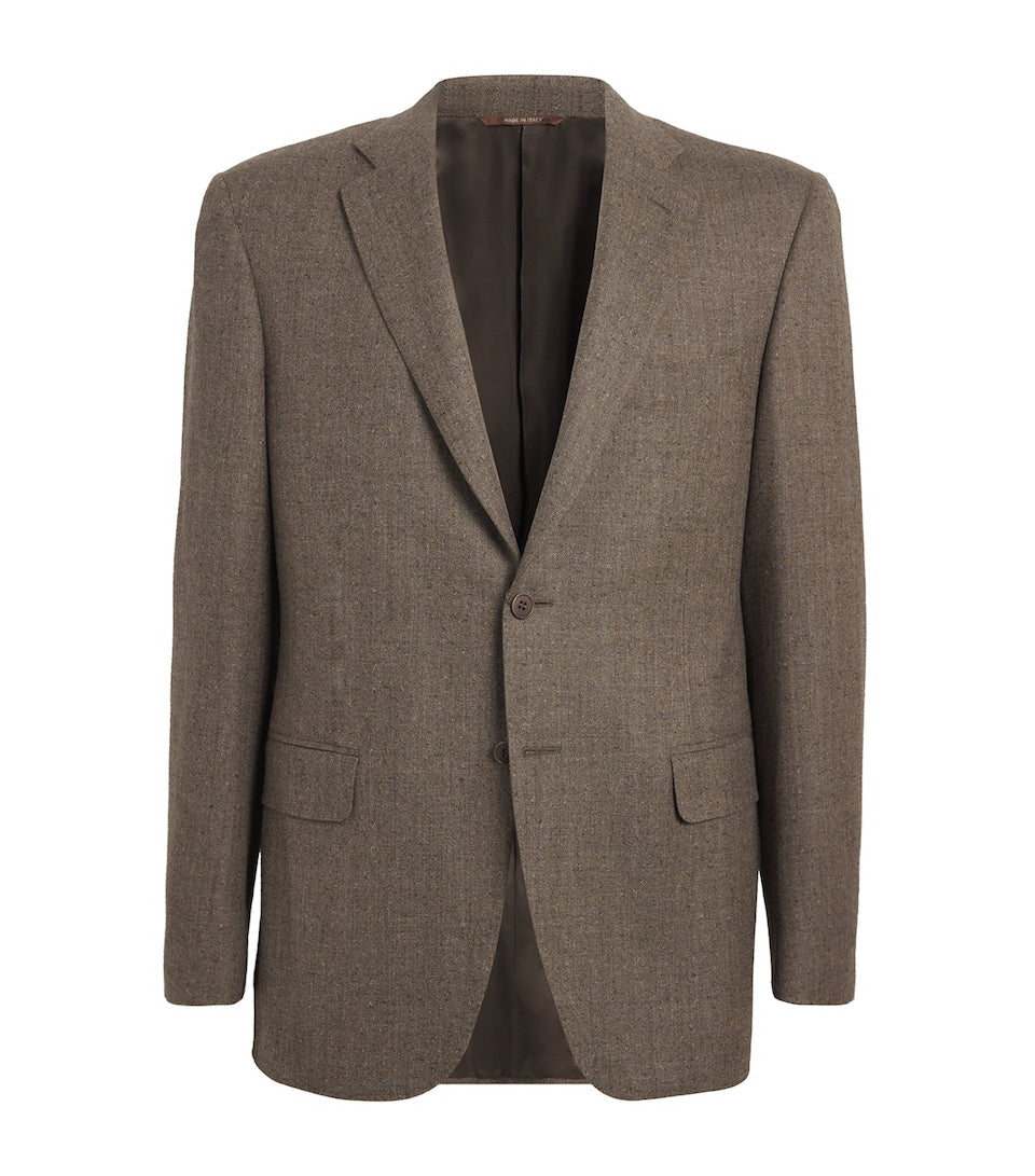 Regular Fit Virgin Wool Overcoat with Notched Lapels