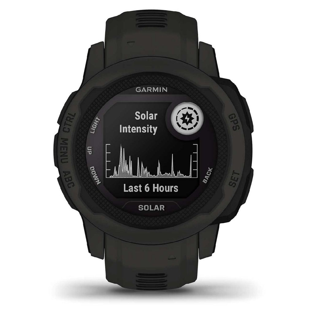 Garmin Instinct® 2S Smartwatch Solar - Slate Stainless Steel Bezel With Black Case And Silicone Band