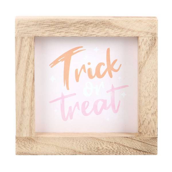 Something Different Trick Or Treat wooden framed plaque 15cm (British brand)