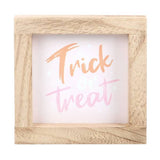 Something Different Trick Or Treat wooden framed plaque 15cm (British brand)
