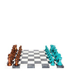 Purling Bold chess set with alabaster board and hand-painted pieces - British product