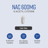 VitaBright NAC supplement 600mg 180 capsules (British brand)