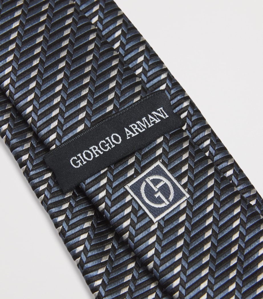 Giorgio Armani silk herringbone tie 7cm (British brand)