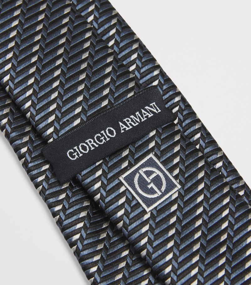 Giorgio Armani silk herringbone tie 7cm (British brand)