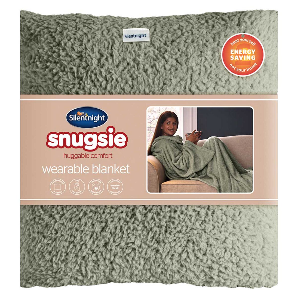 Silentnight Snugsie Wearable Blanket Sage GOODS Boots   