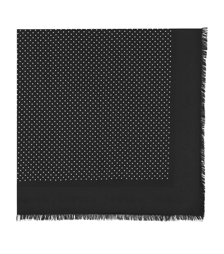 Saint Laurent polka dot scarf 135cm, UK version