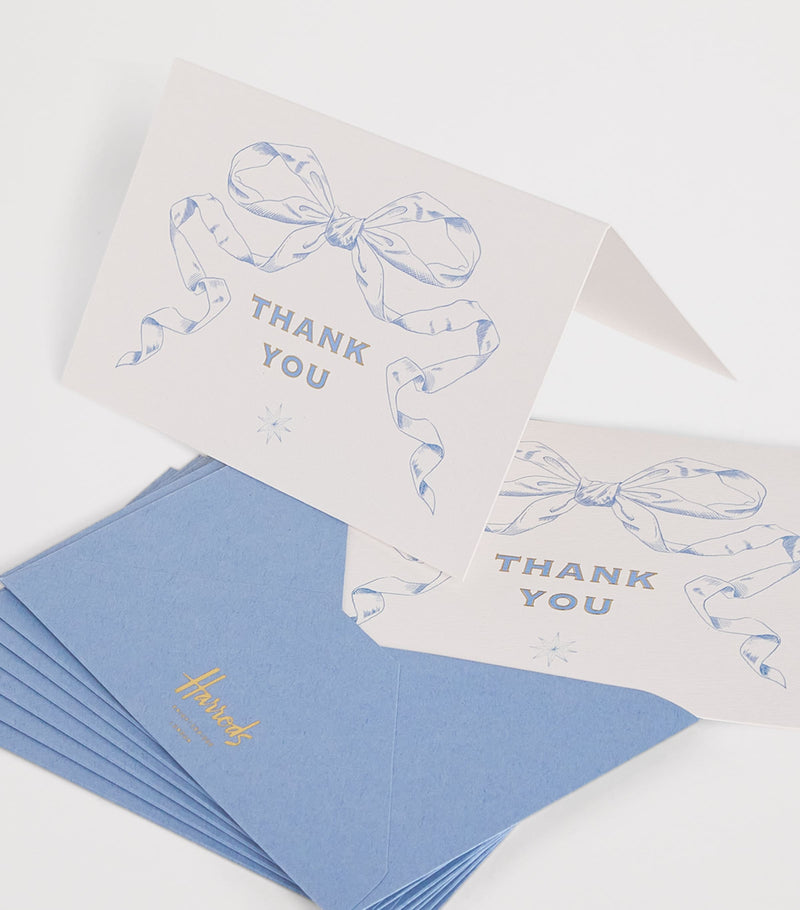 Harrods bow thank you cards pack of 8, UK version