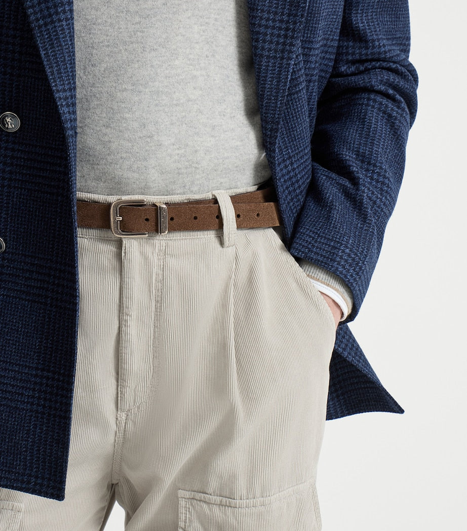 Brunello Cucinelli reversed leather belt 2.5cm, imported from the UK