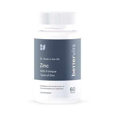 Holland & Barrett Bettervits Zinc 3 Unique Types of Zinc 60 Capsules- Buy online at McGrocer