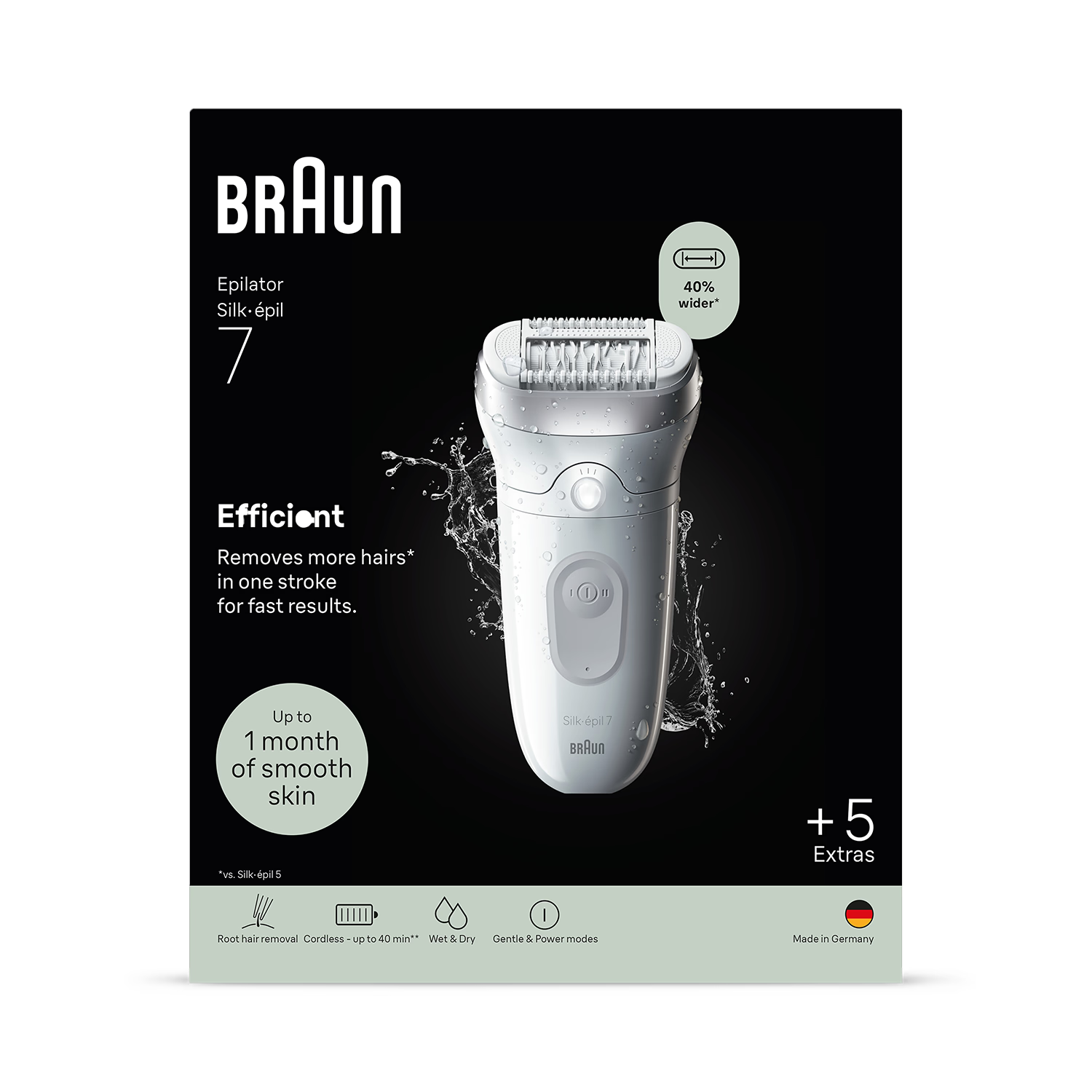 Braun Silk·épil 7 wet and dry epilator silver - British product