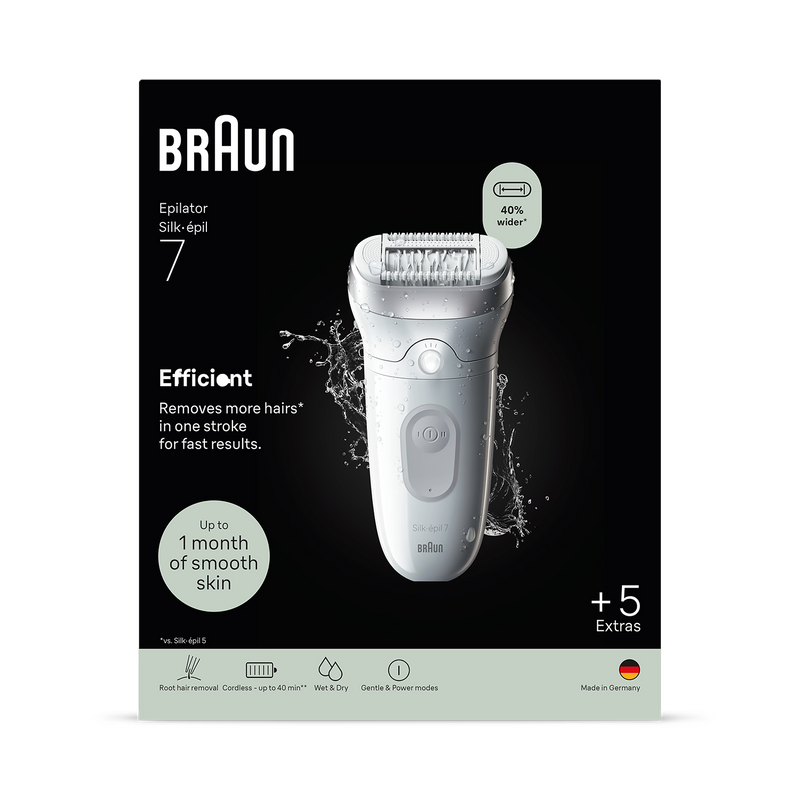 Braun Silk·épil 7 wet and dry epilator silver - British product