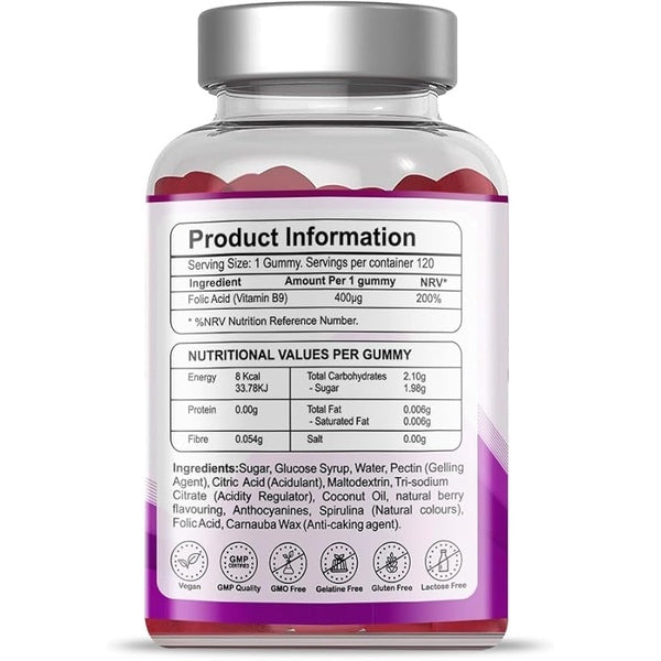 Pharmanostix folic acid gummies berry flavour 120 count - British product
