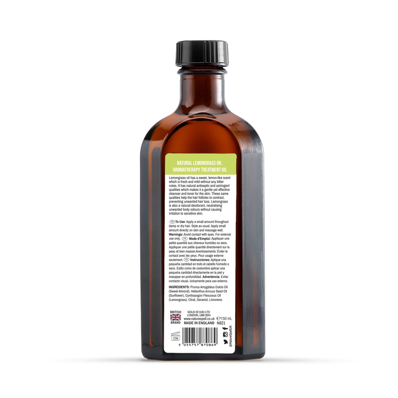 Nature Spell hair and body oil lemongrass 150ml, UK version