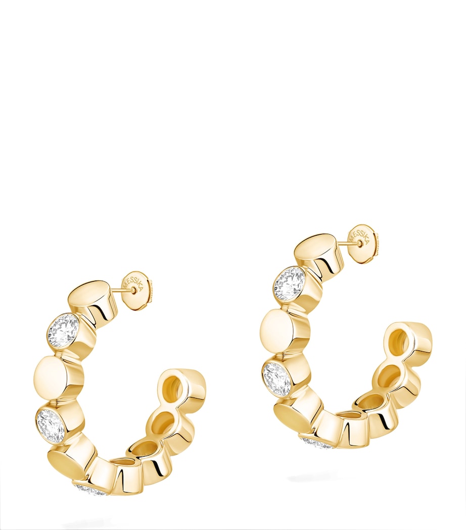 Messika D-Vibes mini diamond hoop earrings 0.32ct yellow gold - British product