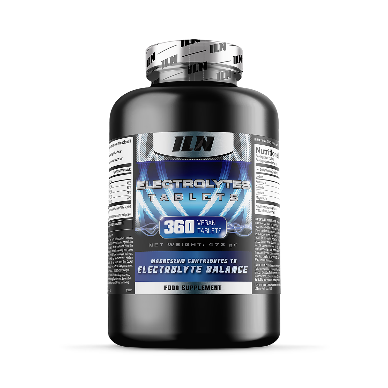 Iron Labs Nutrition electrolyte tablets 1500mg 360 tablets, imported from the UK