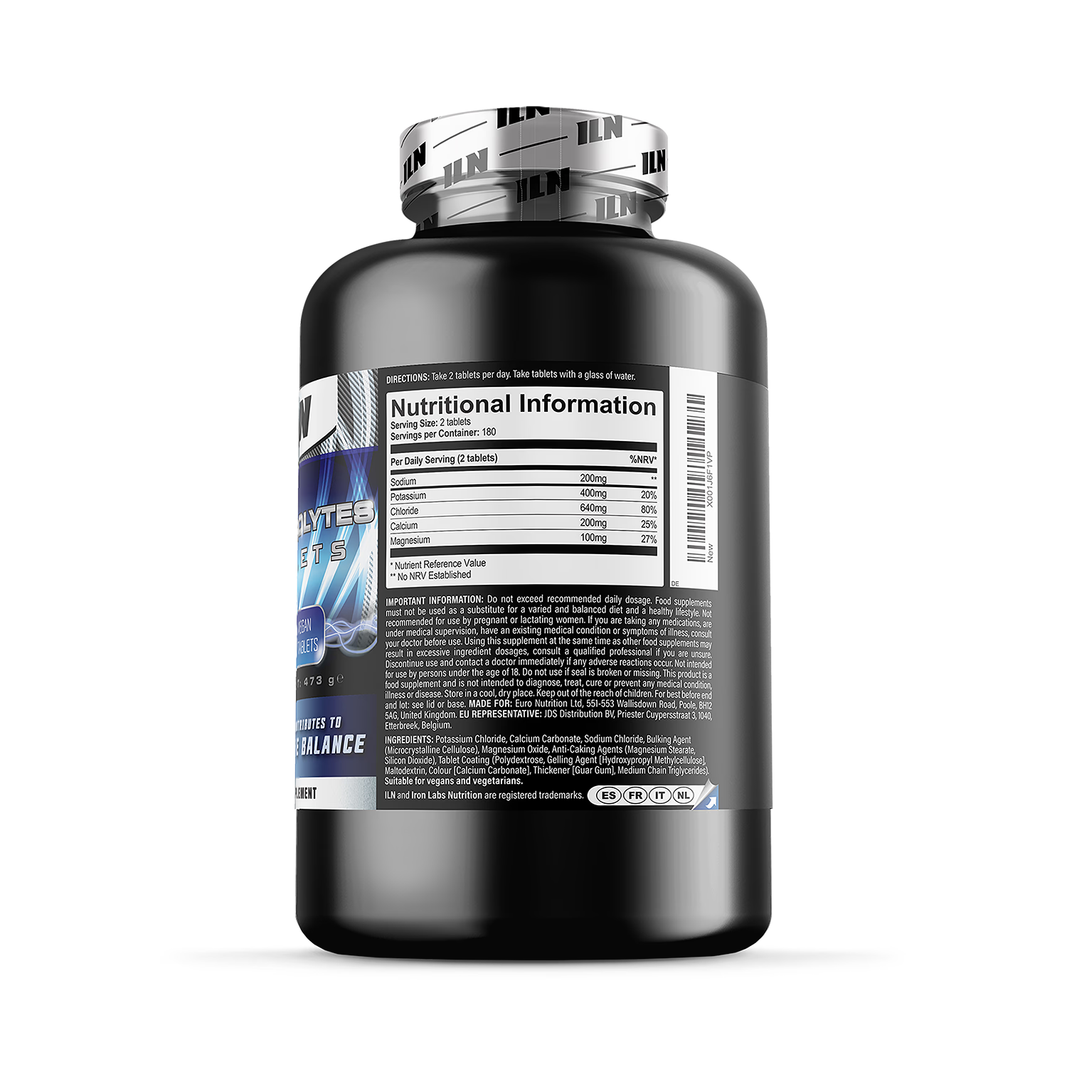Iron Labs Nutrition electrolyte tablets 1500mg 360 tablets, imported from the UK