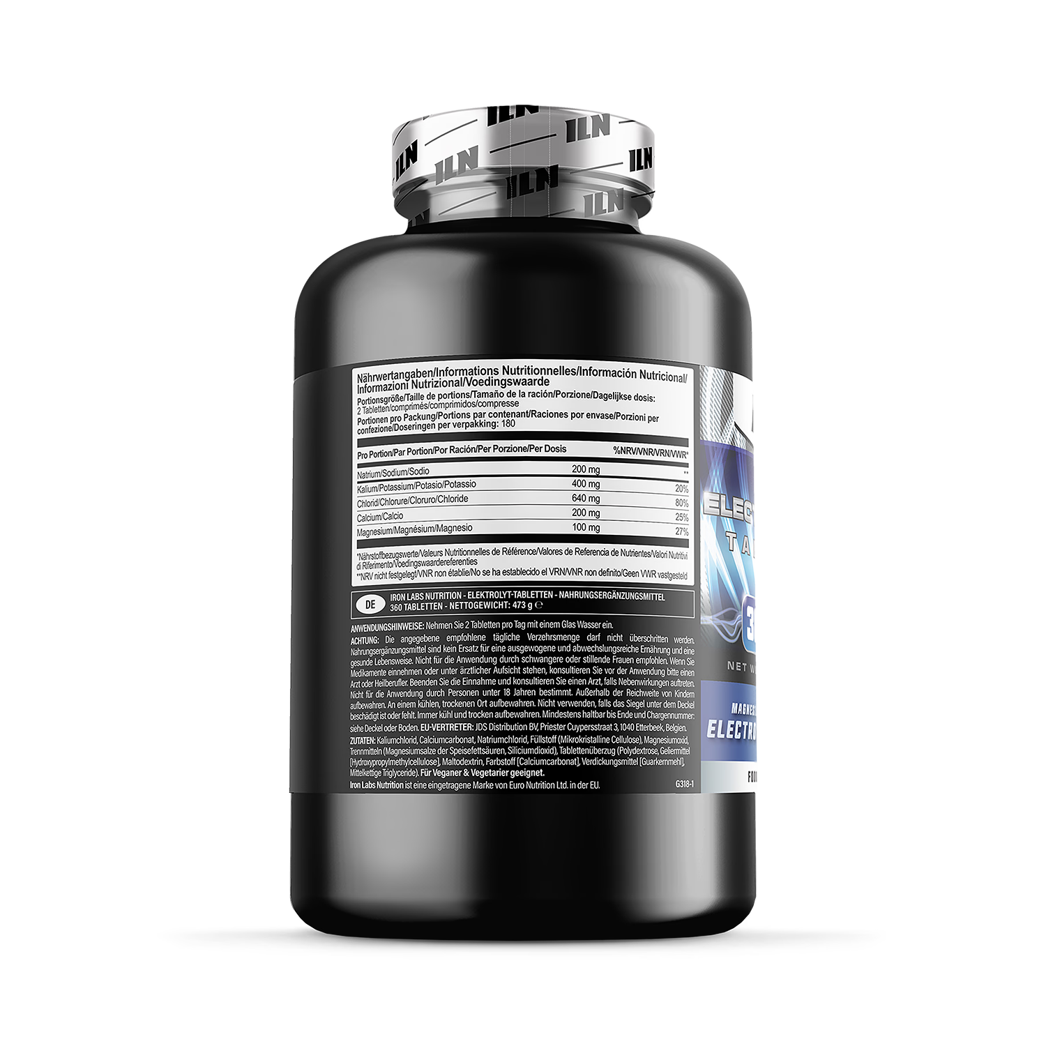Iron Labs Nutrition electrolyte tablets 1500mg 360 tablets, imported from the UK