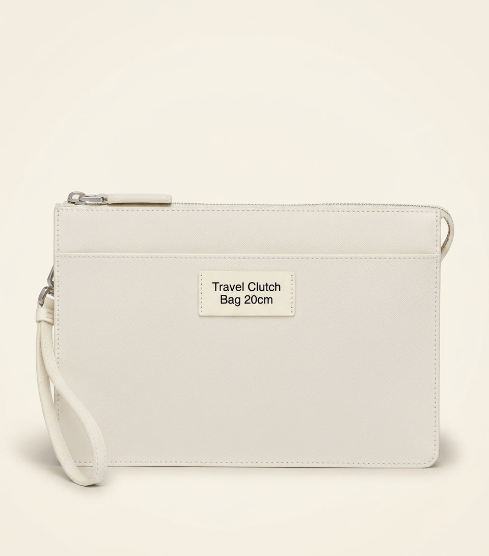 Prada Saffiano leather pouch with triangle logo, UK version